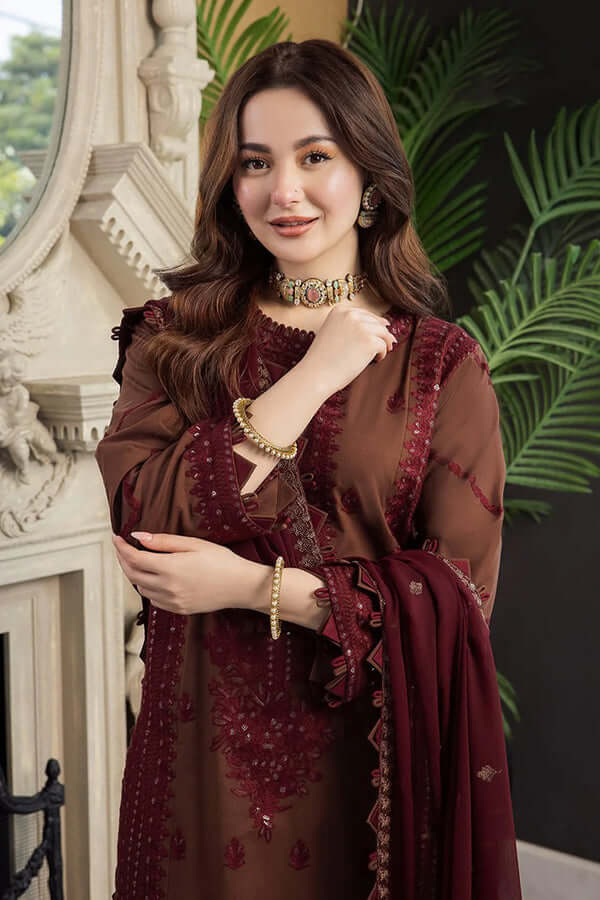 Embroidered Luxury Lawn Unstitched 3Pc | 1014