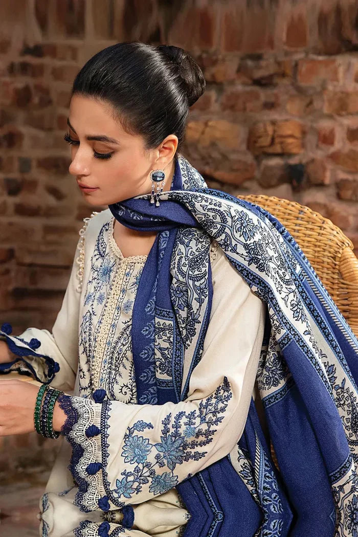 SAPPHIRE 3PC DHANAK EMBROIDERED SHIRT WITH DHANAK SHAWL AND TROUSER DN-2043