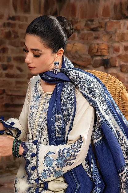 SAPPHIRE 3PC DHANAK EMBROIDERED SHIRT WITH DHANAK SHAWL AND TROUSER DN-2043