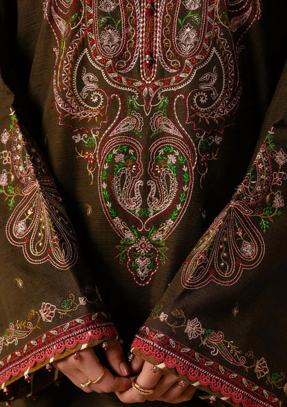 SAPPHIRE 3PC DHANAK EMBROIDERED SHIRT WITH DHANAK EMB SHAWL AND TROUSER DN-2006