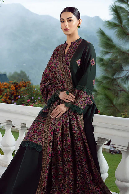 BAREEZE 3PC DHANAK EMBROIDERED SHIRT WITH DHANAK SHAWL AND TROUSER DN-2015