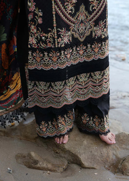 HUSSAIN REHAR 3PC DHANAK EMBROIDERED SHIRT WITH DHANAK EMB SHAWL AND TROUSER DN-2041