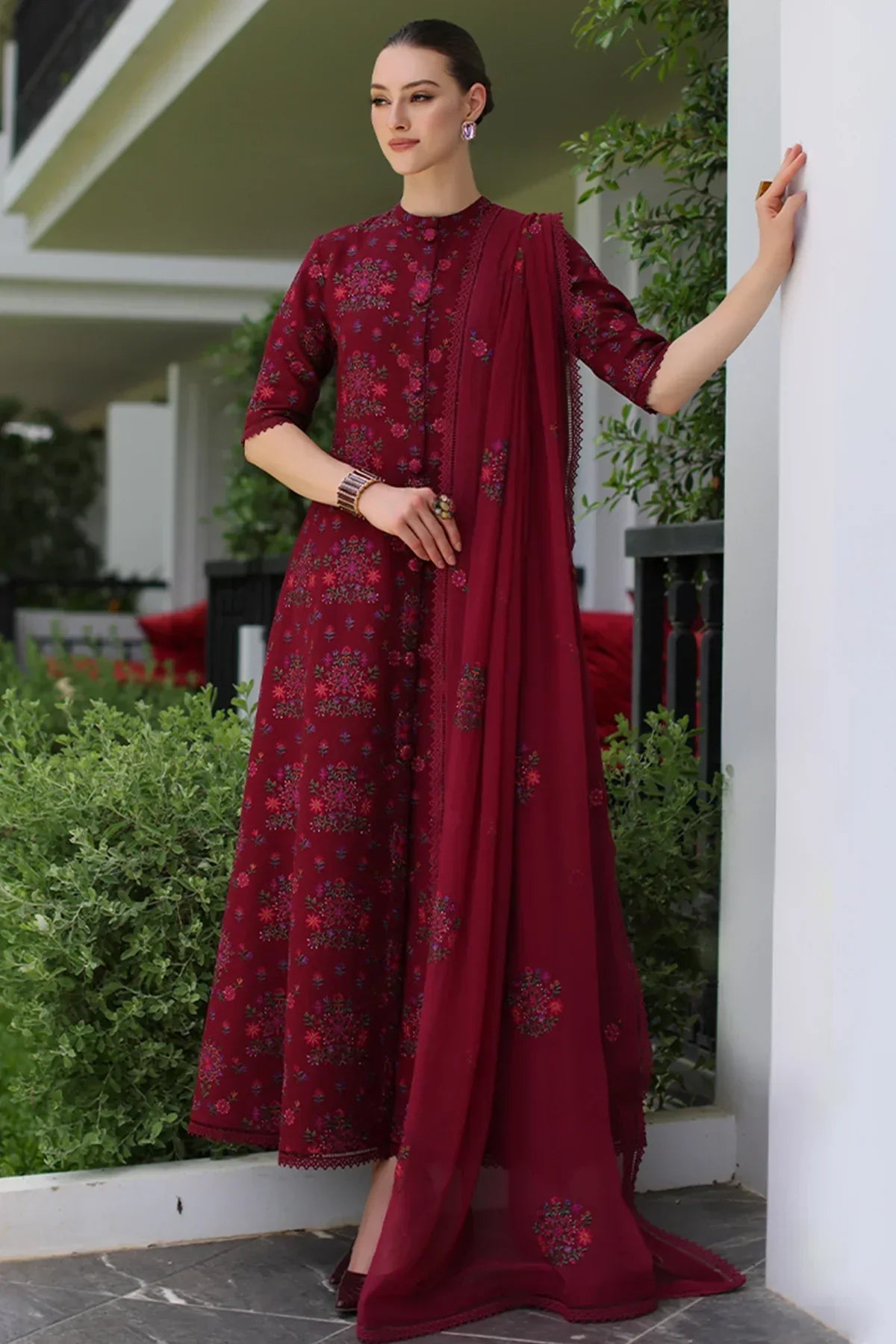 Embroidered Luxury Lawn Unstitched 3Pc | 5012