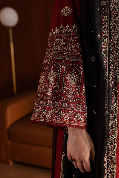 ETHNIC 3PC DHANAK EMBROIDERED SHIRT WITH DHANAK PRINT SHAWL AND TROUSER DN-2012