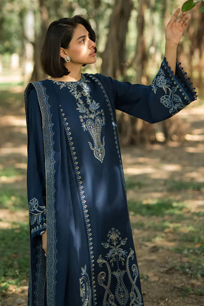 BELLE COUTURE 3PC DHANAK EMBROIDERED SHIRT WITH DHANAK SHAWL AND TROUSER DN-2052