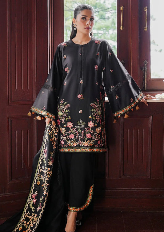 FRAME 3PC DHANAK EMBROIDERED SHIRT WITH DHANAK SHAWL AND TROUSER DN-2060