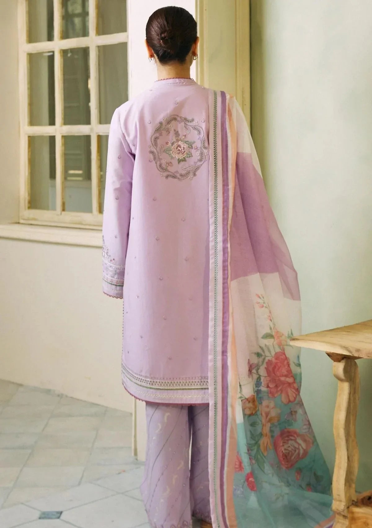 Embroidered Luxury Lawn Unstitched 3Pc | 1066