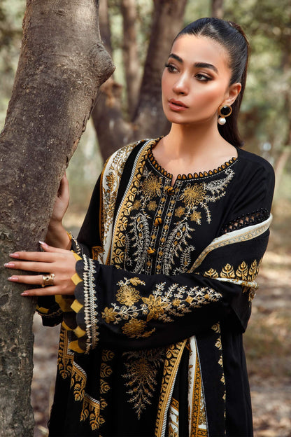 MARIA B 3PC DHANAK EMBROIDERED SHIRT WITH DHANAK SHAWL AND TROUSER DN-2064