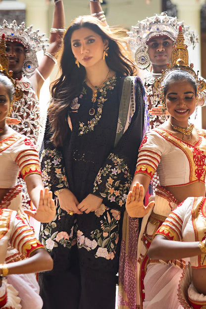 ETHNIC 3PC DHANAK EMBROIDERED SHIRT WITH DHANAK SHAWL AND TROUSER DN-2069