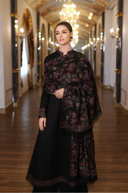 BAREEZE 3PC DHANAK EMBROIDERED SHIRT WITH DHANAK SHAWL AND TROUSER DN-2028