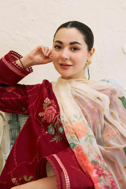 Embroidered Luxury Lawn Unstitched 3Pc | 1001