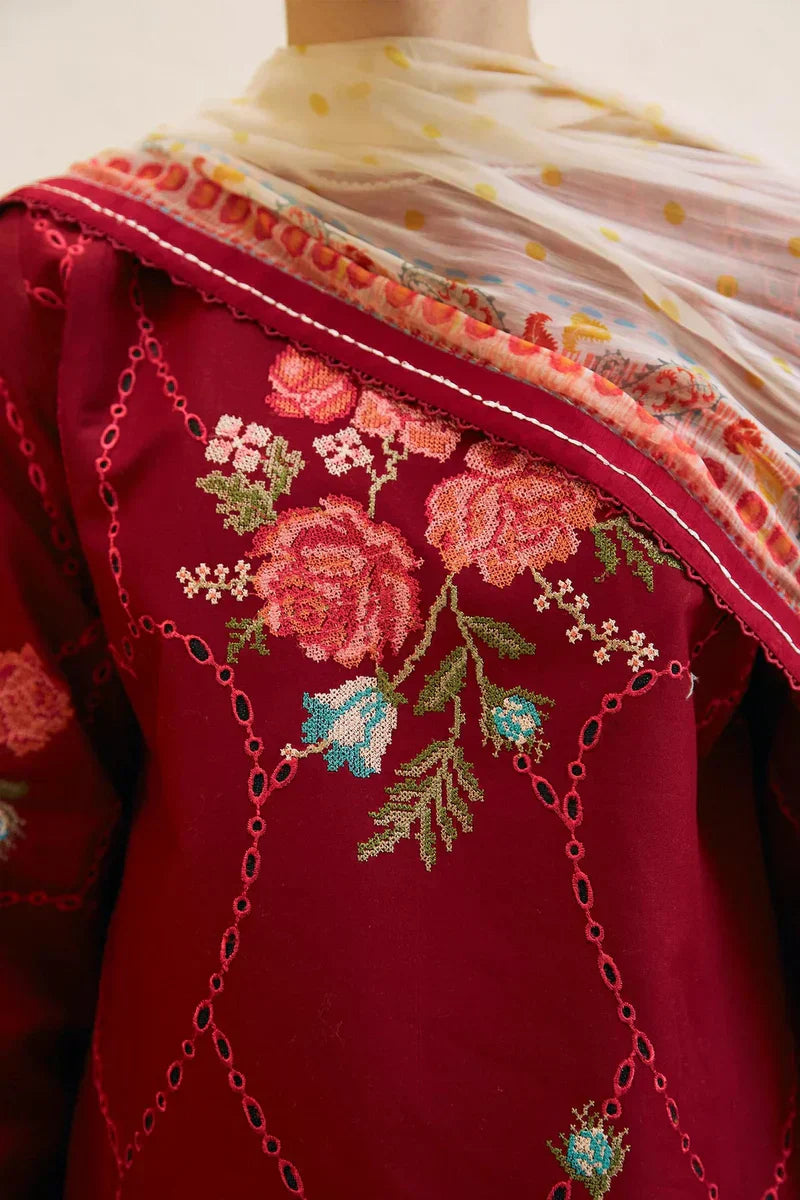 Embroidered Luxury Lawn Unstitched 3Pc | 1001