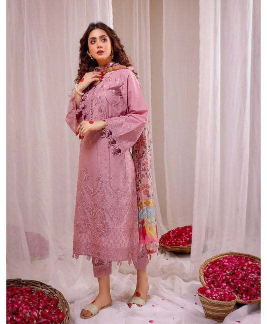 URGE 3PC DHANAK EMBROIDERED SHIRT WITH DHANAK SHAWL AND TROUSER DN-2076