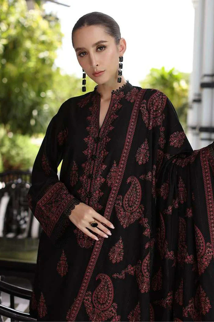 MARIA B 3PC DHANAK EMBROIDERED SHIRT WITH DHANAK SHAWL AND TROUSER DN-2031
