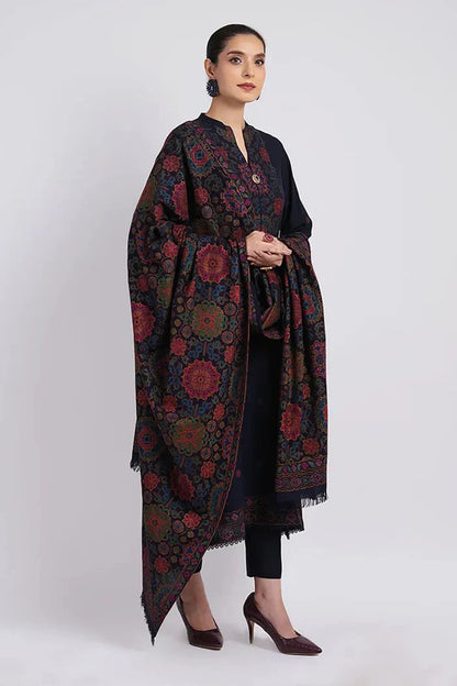 BAREEZE 3PC DHANAK EMBROIDERED SHIRT WITH DHANAK SHAWL AND TROUSER DN-2035