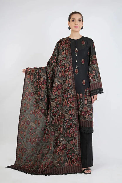 RAMSHA 3PC DHANAK EMBROIDERED SHIRT WITH DHANAK SHAWL AND TROUSER DN-2030