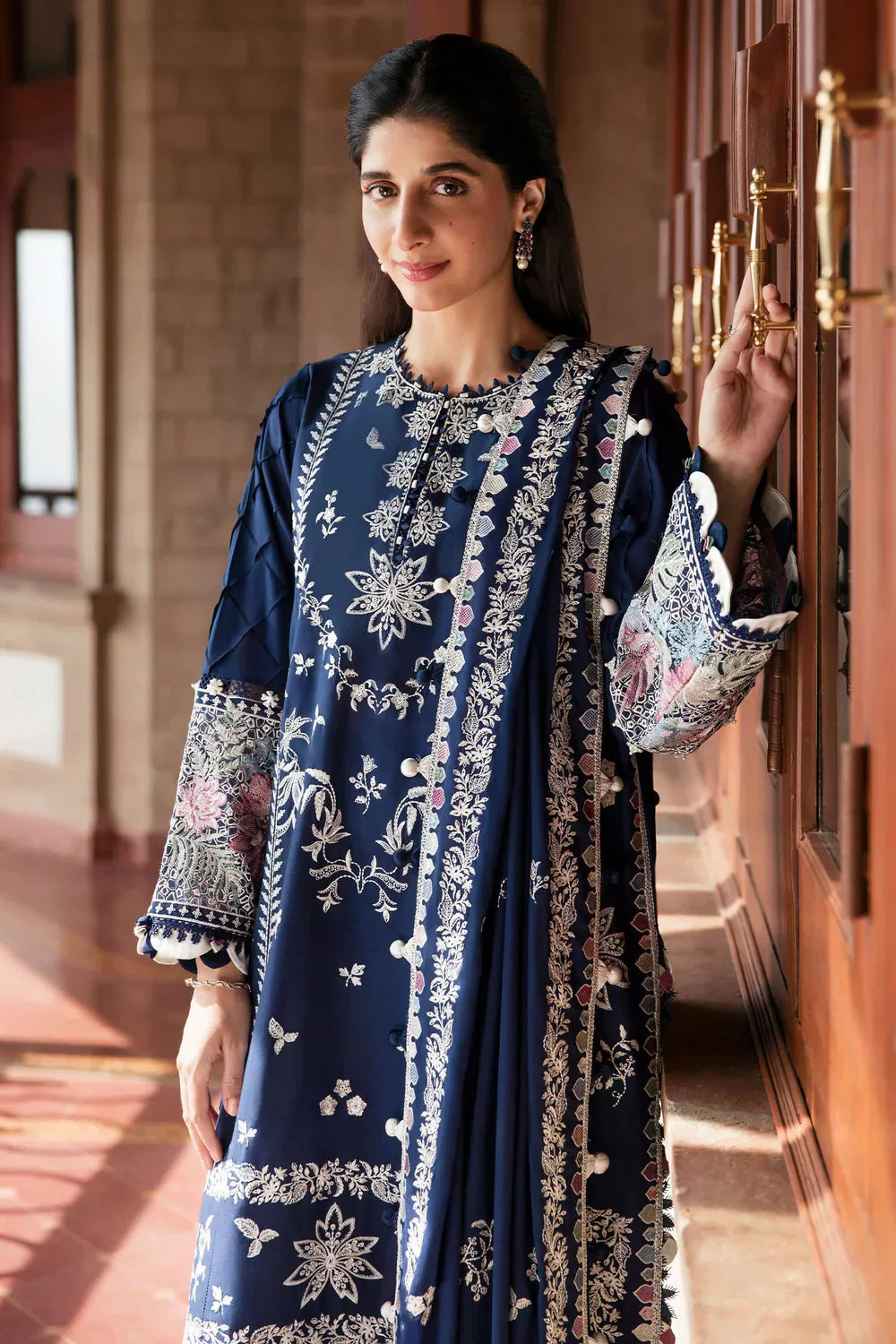 Embroidered Luxury Lawn Unstitched 3Pc | 1063