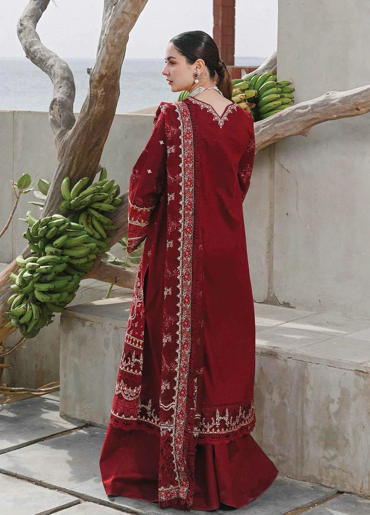SAHIL 3PC DHANAK EMBROIDERED SHIRT WITH DHANAK SHAWL AND TROUSER DN-2073